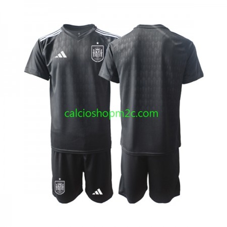Spagna Portiere Bambino Maglia Prima 2022 Manica Corta (+ Pantaloncini)